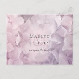 Cartão Postal De Anúncio Hydrangea Púrpura Rosa Floral salvar a data