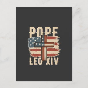 Cartão Postal De Anúncio Igreja Cristã Papa Leão XIV Bandeira EUA Da Pope