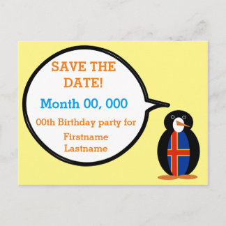 Cartão Postal De Anúncio Ilhas Åland Ms Penguin Personalizada Conversando 