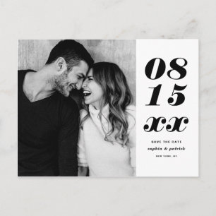 Cartão Postal De Anúncio Imagem Itálico Preto Salva A Data