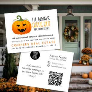 Cartão Postal De Anúncio imóveis de abóbora de halloween referências de cli