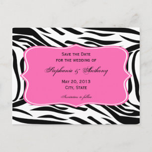 Cartão Postal De Anúncio Impressão em branco, preto, rosa-quente Salvar a d