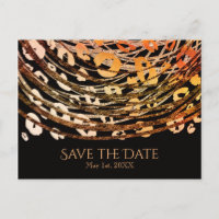 Impressão Exótica de Animal Guepardo Laranja Bronz