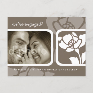 Cartão Postal De Anúncio Impressão Floral Branco 311 Salve A Data
