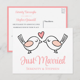 Cartão Postal De Anúncio Inseparáveis Amor Rosa Casados Recém-Casados Casam