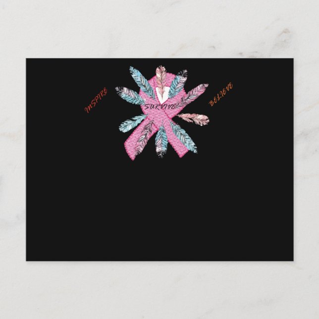 Cartão Postal De Anúncio Inspire Survivor Acredite na Consciência do Cancer (Frente)