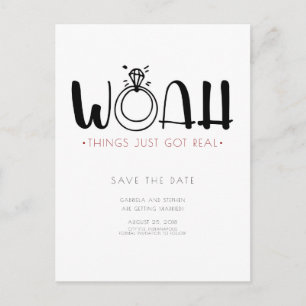 Cartão Postal De Anúncio Isso Acabou De Ficar Real Engraçado Salvar a Data