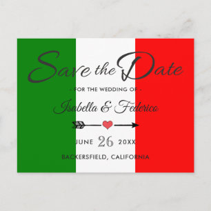 Cartão Postal De Anúncio Itália Casamento Italiano Salve a Data