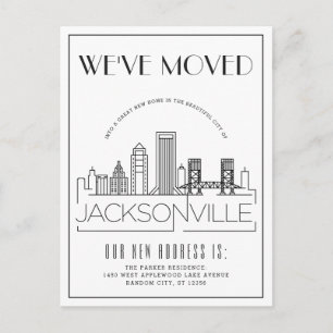Cartão Postal De Anúncio Jacksonville Modern Deco Mudança de endereço