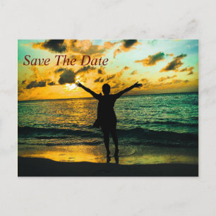 Cartão Postal De Anúncio Jamaica Save The Date Invance