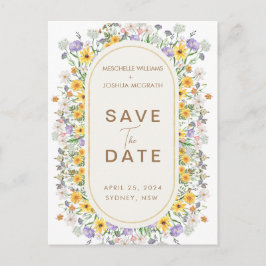 Cartão Postal De Anúncio Jardim Colorido de Flores Silvestres da Primavera 