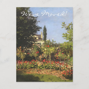 Cartão Postal De Anúncio Jardim Flor de Claude Monet Mudança de Endereço