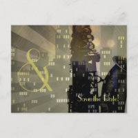 Jazz Age Saxophone City Skyline Set