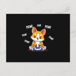 Cartão Postal De Anúncio Jogo Engraçado Corgi