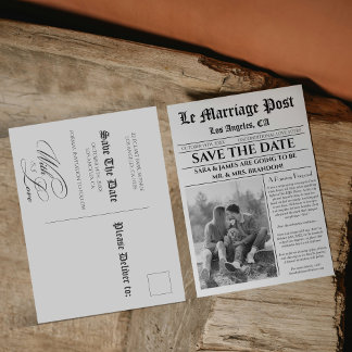 Cartão Postal De Anúncio Jornal Único Clássico Salvar A Data
