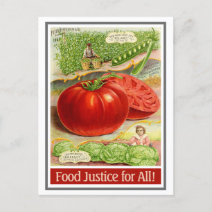 Cartão Postal De Anúncio Justiça comida - Tomates Vintage e Jardim