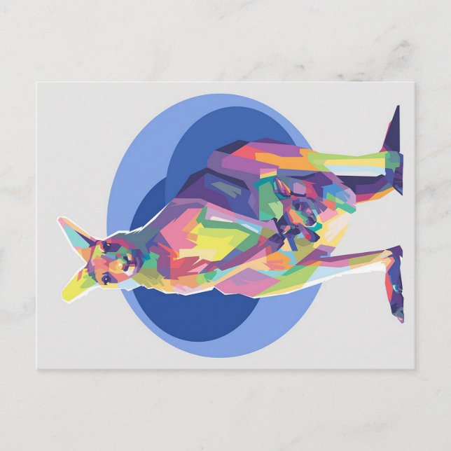 Cartão Postal De Anúncio Kangaroo na pop art | Presente perfeito (Frente)
