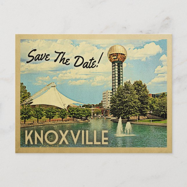 Cartão Postal De Anúncio Knoxville Salve A Data Tennessee (Frente)