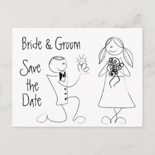 Cartão Postal De Anúncio KRW Salve a data do cartão de casamento personaliz