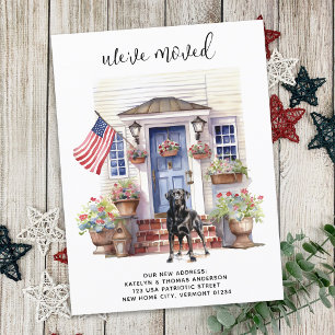 Cartão Postal De Anúncio Labrador Preto Patriótico Personalizado Cachorro s