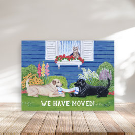 Cartão Postal De Anúncio Labradores no Jardim Novo Endereço