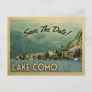 Cartão Postal De Anúncio Lago Como Save The Date Menaggio Itália