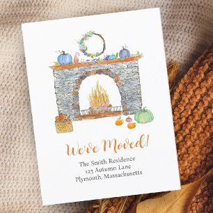 Cartão Postal De Anúncio Lareira de outono, Abóboras, Arroz de Abóbora