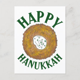 Cartão Postal De Anúncio Latkes Feliz Hanukkah Chanukah Feriados Judeus