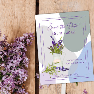 Cartão Postal De Anúncio Lavanda Considerada Bonito Casamento Floral