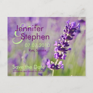 Cartão Postal De Anúncio Lavendar ・ Salvar o Cartão-Postal de Data