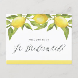 Cartão Postal De Anúncio Lemons e Greenery Você Será Minha Criança De Bride