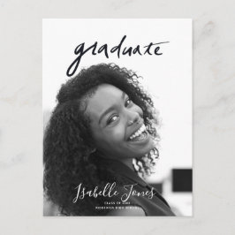 Cartão Postal De Anúncio Letras Manuscritas Graduação de Fotos Minimalista