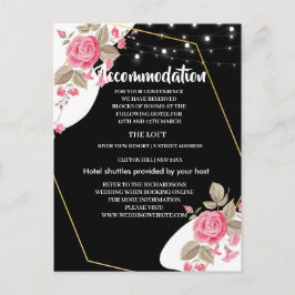 Cartão Postal De Anúncio LiAcomodação de Corda Floral Rosa Elegância Modern