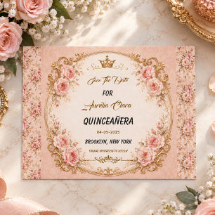 Cartão Postal De Anúncio Light Blue Silver Princess Quinceanera Aniversário