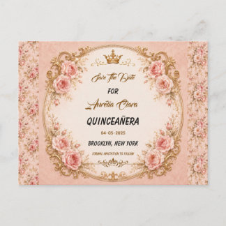 Cartão Postal De Anúncio Light Blue Silver Princess Quinceanera Aniversário