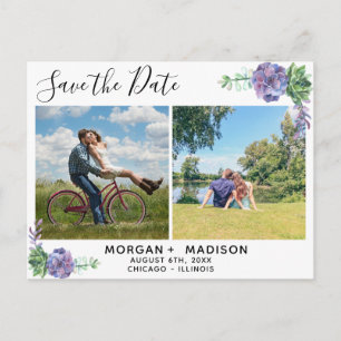 Cartão Postal De Anúncio Lilac suculenta Fotos Salvar a Data