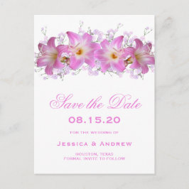 Cartão Postal De Anúncio Lilases Beladona Românticas para Casamento Save Th