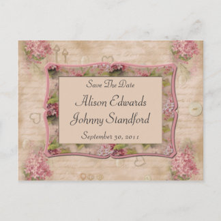 Cartão Postal De Anúncio Lilases Rosa Salvam a Data