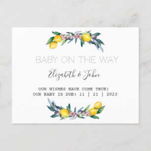 Cartão Postal De Anúncio Limões de Aquarela Azeitonas