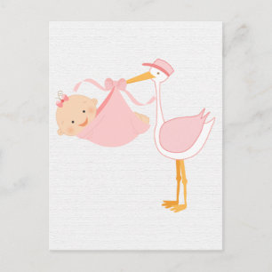 Cartão Postal De Anúncio Linda Tempestade Rosa Bebê, é uma Garota!