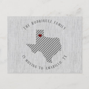Cartão Postal De Anúncio Linen e Heart Texas Moving Cinzas Panhandle