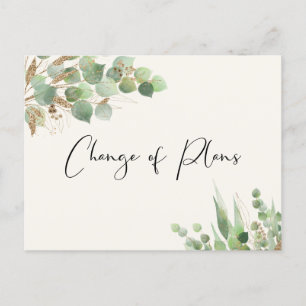 Cartão Postal De Anúncio Lista de Convidados Eucalyptus Reduzida