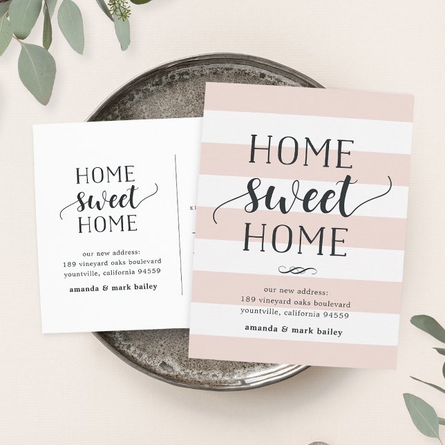 Cartão Postal De Anúncio Listras Encantadoras | Comunicado de Mudança (Criador carregado)