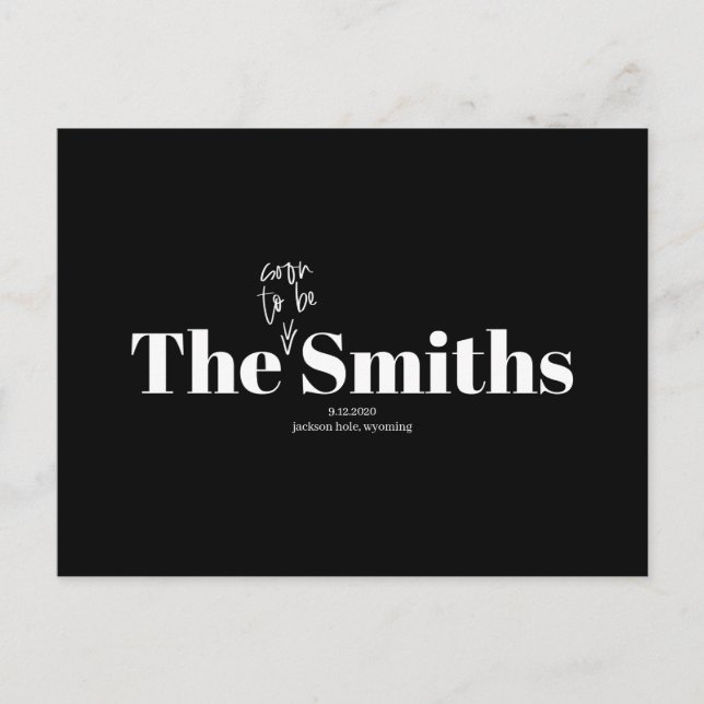 Cartão Postal De Anúncio Logo dos Smiths em Breve Foto Salvar Data (Frente)
