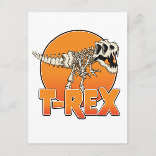 Cartão Postal De Anúncio logotipo de desenho animado T-REX