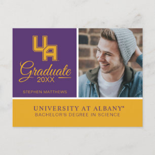 Cartão Postal De Anúncio Logotipo de Iniciais da Universidade de Albany