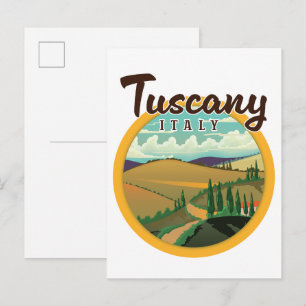Cartão Postal De Anúncio logotipo de viagem da Toscana