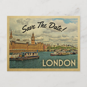 Cartão Postal De Anúncio London Save the Date UK England