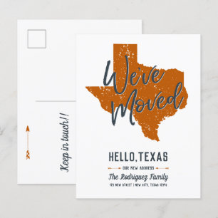 Cartão Postal De Anúncio Longhorns Burnt Orange Nós Mudamos - Texas