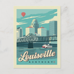 Cartão Postal De Anúncio Louisville, economias de Kenucky   a data